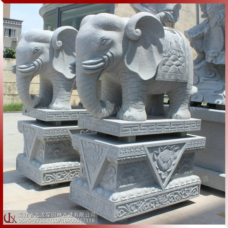 石雕寺廟大象圖片