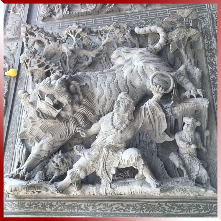 中式墻面石雕浮雕圖片