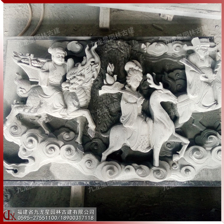 祠堂石材墻面浮雕圖片