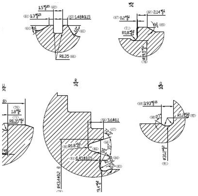 長度,直徑,倒角,圓弧角,徑向/軸向跳動度 長度,直徑,倒角,圓弧角,徑向/軸向跳動度